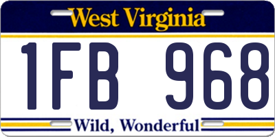 WV license plate 1FB968