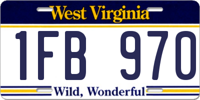 WV license plate 1FB970
