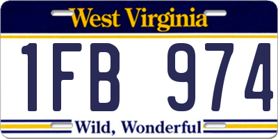 WV license plate 1FB974