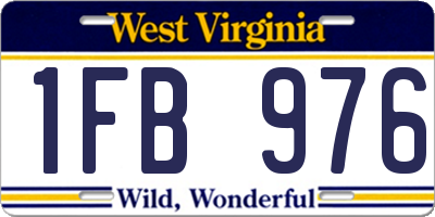 WV license plate 1FB976