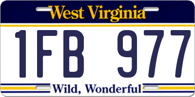 WV license plate 1FB977