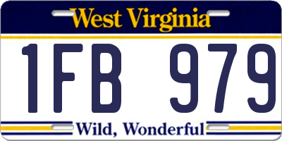 WV license plate 1FB979