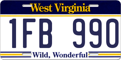 WV license plate 1FB990