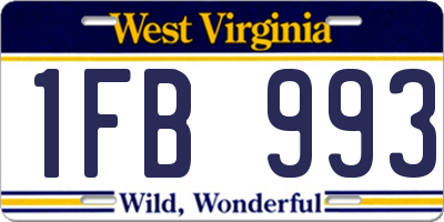 WV license plate 1FB993