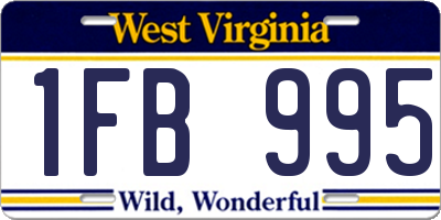 WV license plate 1FB995