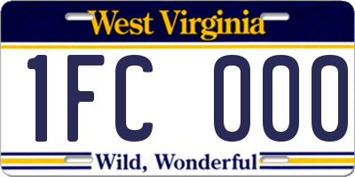WV license plate 1FC000