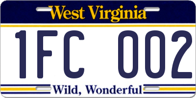 WV license plate 1FC002