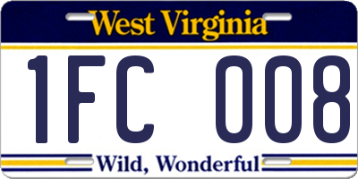 WV license plate 1FC008