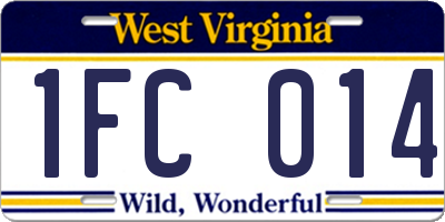 WV license plate 1FC014