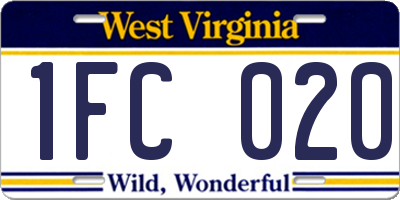 WV license plate 1FC020
