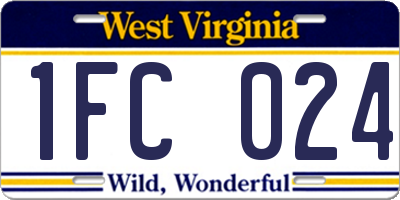 WV license plate 1FC024