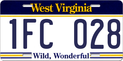 WV license plate 1FC028