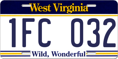 WV license plate 1FC032