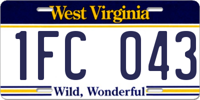 WV license plate 1FC043