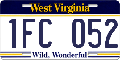 WV license plate 1FC052