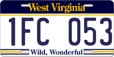 WV license plate 1FC053