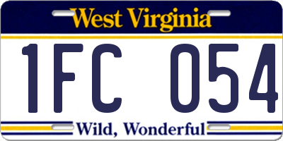 WV license plate 1FC054