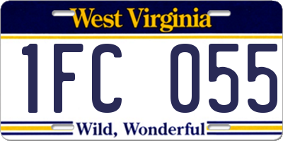 WV license plate 1FC055