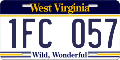 WV license plate 1FC057