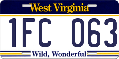 WV license plate 1FC063