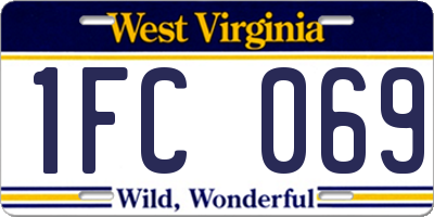 WV license plate 1FC069