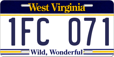 WV license plate 1FC071