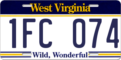 WV license plate 1FC074