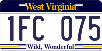 WV license plate 1FC075