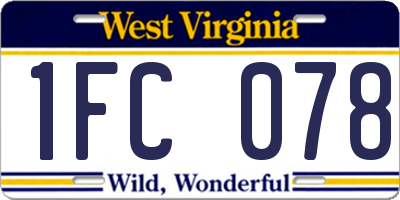 WV license plate 1FC078
