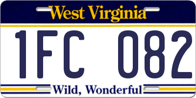 WV license plate 1FC082
