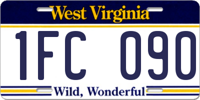 WV license plate 1FC090