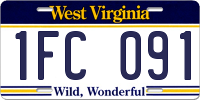 WV license plate 1FC091
