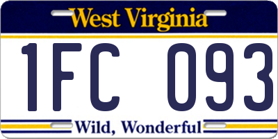 WV license plate 1FC093