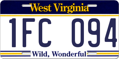 WV license plate 1FC094