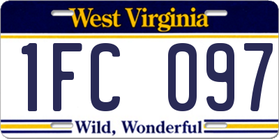 WV license plate 1FC097