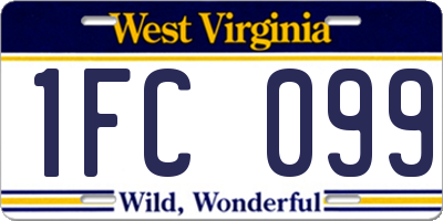WV license plate 1FC099