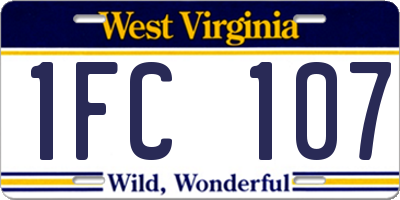 WV license plate 1FC107