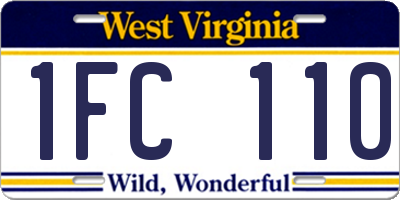 WV license plate 1FC110