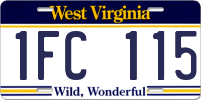 WV license plate 1FC115