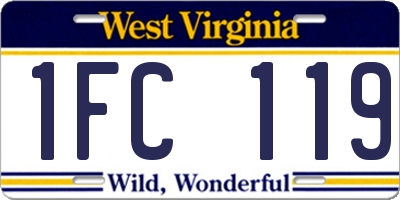 WV license plate 1FC119