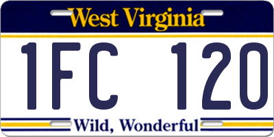 WV license plate 1FC120