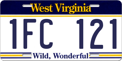 WV license plate 1FC121