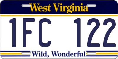 WV license plate 1FC122
