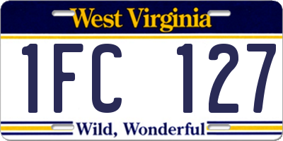 WV license plate 1FC127