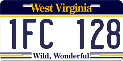 WV license plate 1FC128