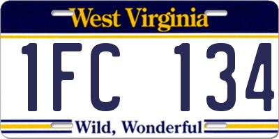 WV license plate 1FC134