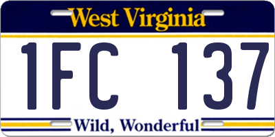 WV license plate 1FC137