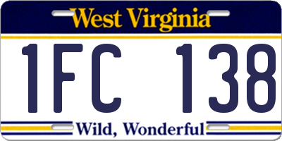 WV license plate 1FC138