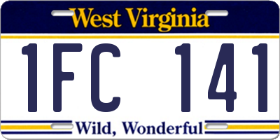 WV license plate 1FC141
