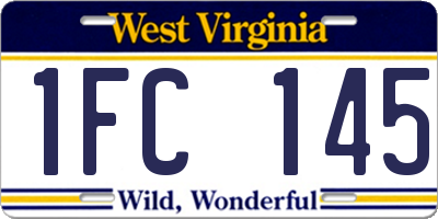 WV license plate 1FC145